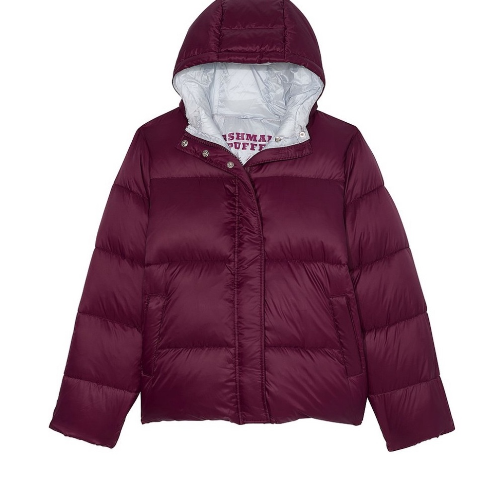 Wild roseQuilted Puffer Jacket with Zipper